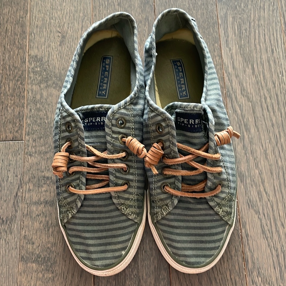 Green stripe Sperry Lace Sneaker
